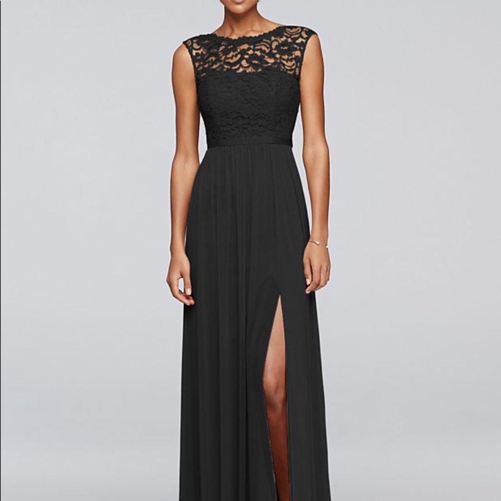 David’s Bridal bridesmaid dress - black